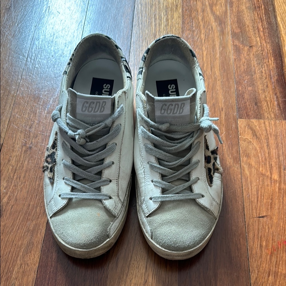 GGDB White and Leopard Sneakers